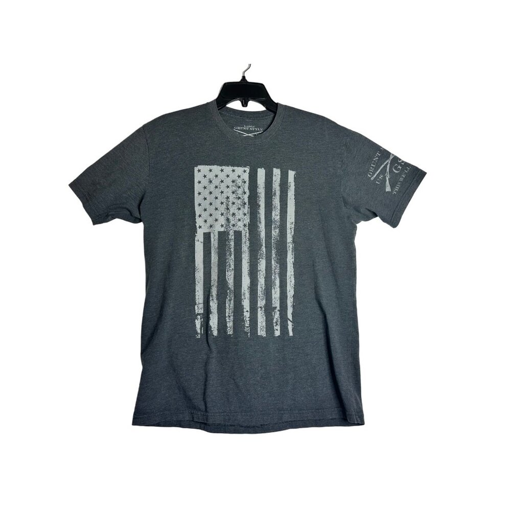 Grunt Style Black USA Flag Tee Shirt Mens Large